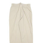 SAMANTHA Womens Cotton Blend Beige Regular Fit Trousers W28 L28 Zip Casual