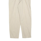 SAMANTHA Womens Cotton Blend Beige Regular Fit Trousers W28 L28 Zip Casual