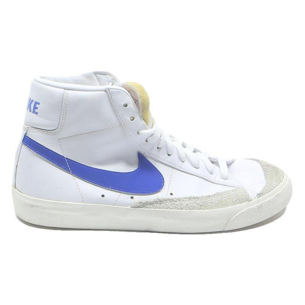 NIKE Blazer Mid Mens Leather White & Blue UK 8 Classic Vintage Sneakers