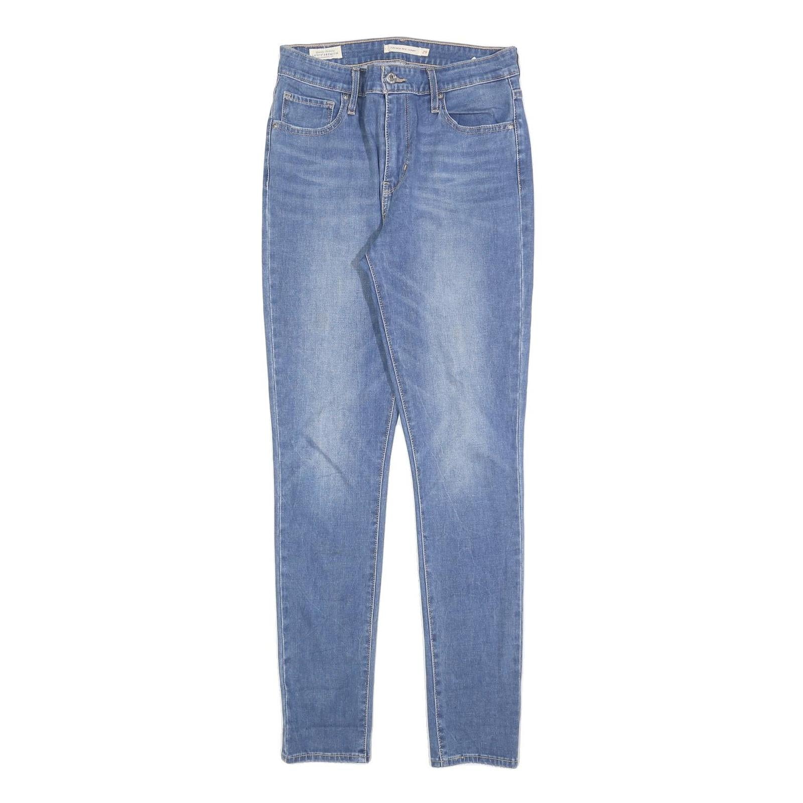 LEVI'S 721 Womens Slim Blue Denim Medium W29 L30 Slim Fit Zip Jeans