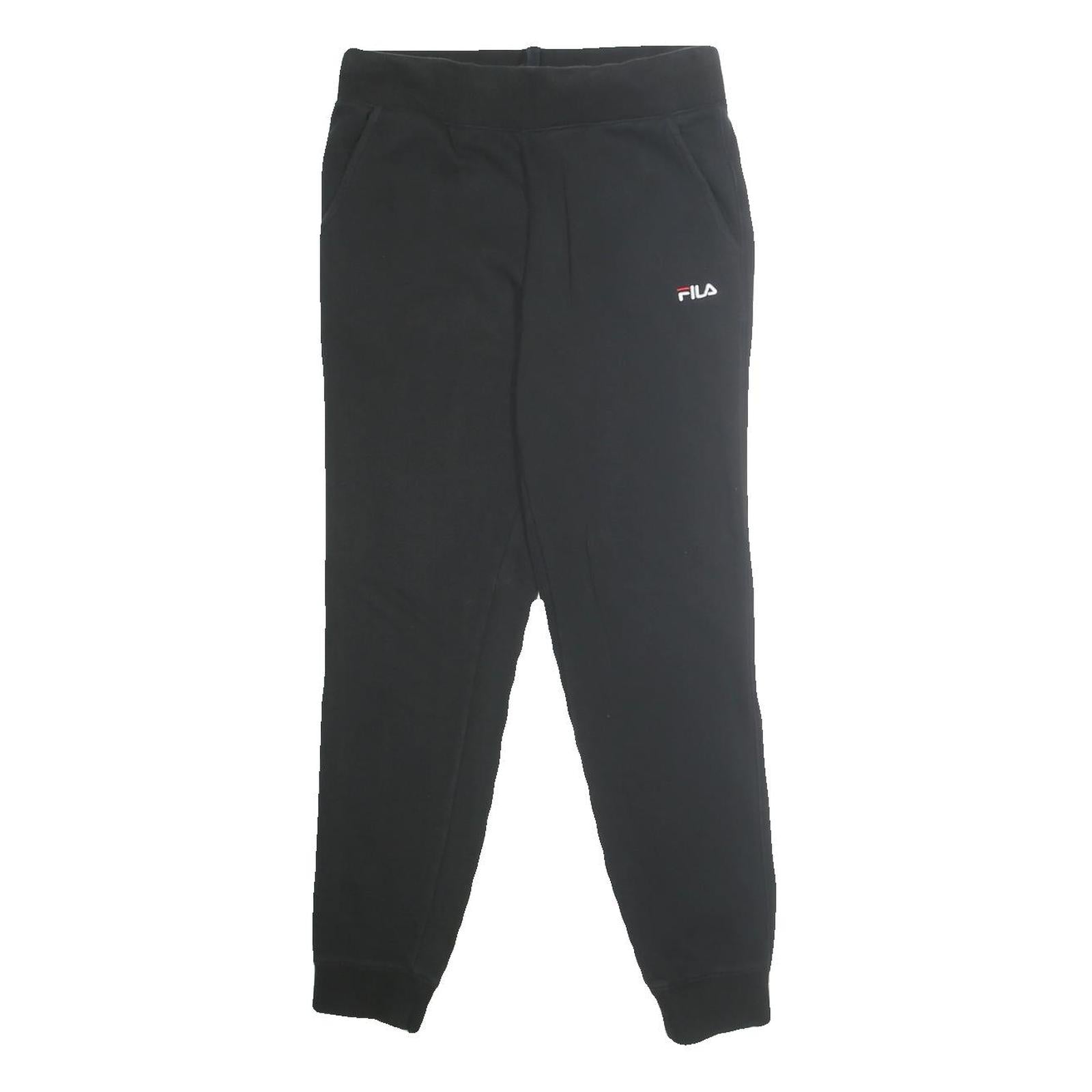 FILA Mens Joggers Black Slim Tapered S W28 L30 Cotton Blend Comfort Casual