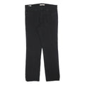 LEVI'S Womens Cotton Blend Black Regular Straight Trousers W32 L30 Classic Zip