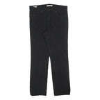 LEVI'S Womens Cotton Blend Black Regular Straight Trousers W32 L30 Classic Zip