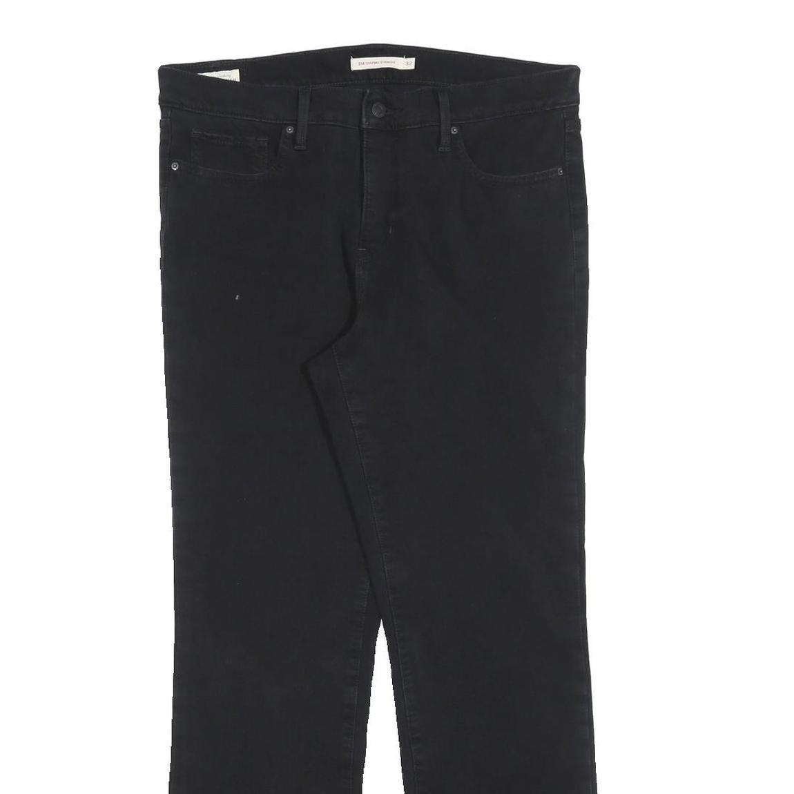 LEVI'S Womens Cotton Blend Black Regular Straight Trousers W32 L30 Classic Zip