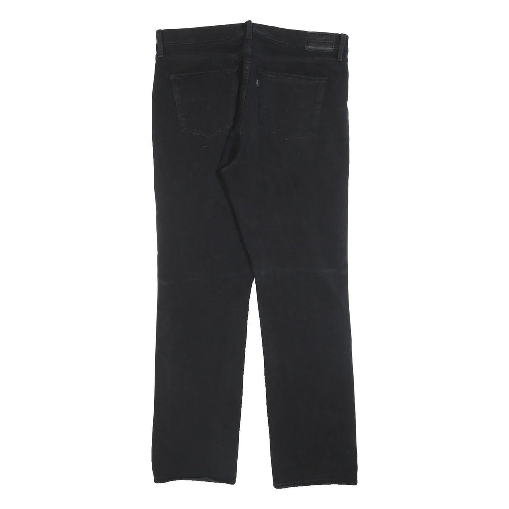 LEVI'S Womens Cotton Blend Black Regular Straight Trousers W32 L30 Classic Zip