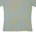 ACKERMANN Mens Beige & Blue Checked Short Sleeve Shirt M Cotton Blend Casual