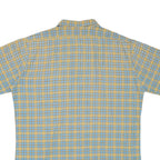 ACKERMANN Mens Beige & Blue Checked Short Sleeve Shirt M Cotton Blend Casual