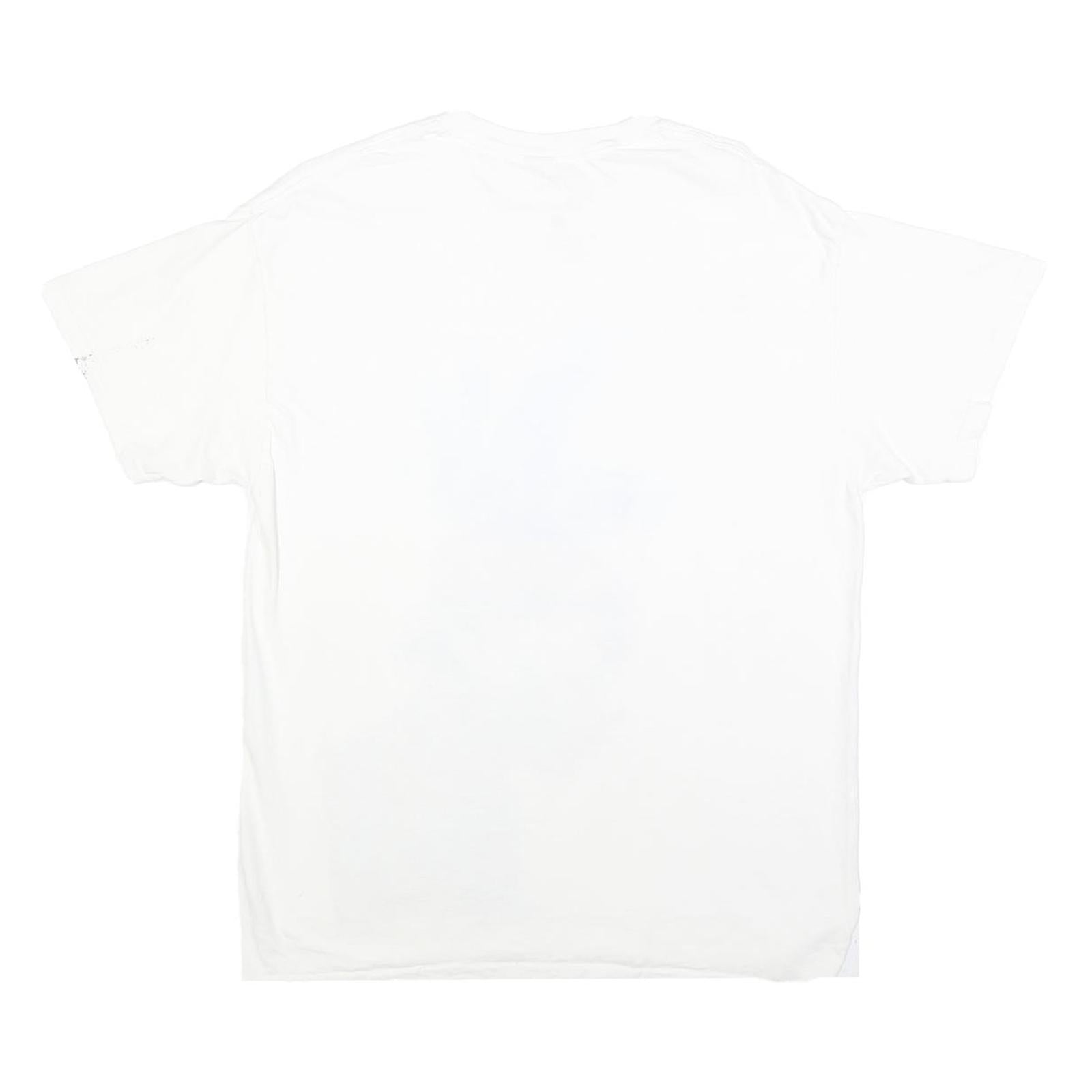 2PAC Mens White Graphic T-Shirt L Short Sleeve Crew Neck Tupac Rapper