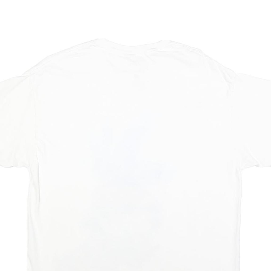 2PAC Mens White Graphic T-Shirt L Short Sleeve Crew Neck Tupac Rapper