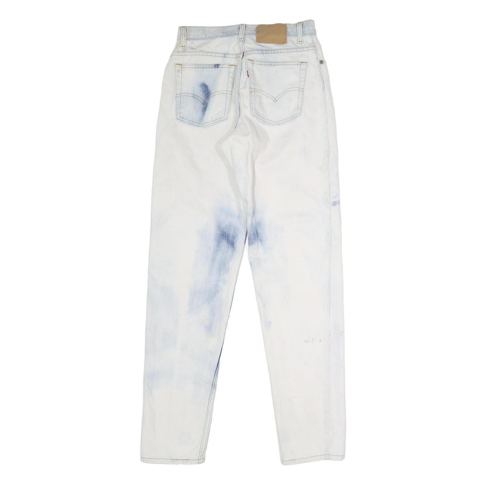 LEVI'S Womens Jeans Blue & White Regular Straight Denim Light W30 L33 Classic