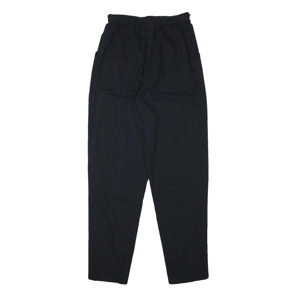 HAUSER Womens Cotton Blend Black Relaxed Tapered Trousers W26 L31 Toggle Closure