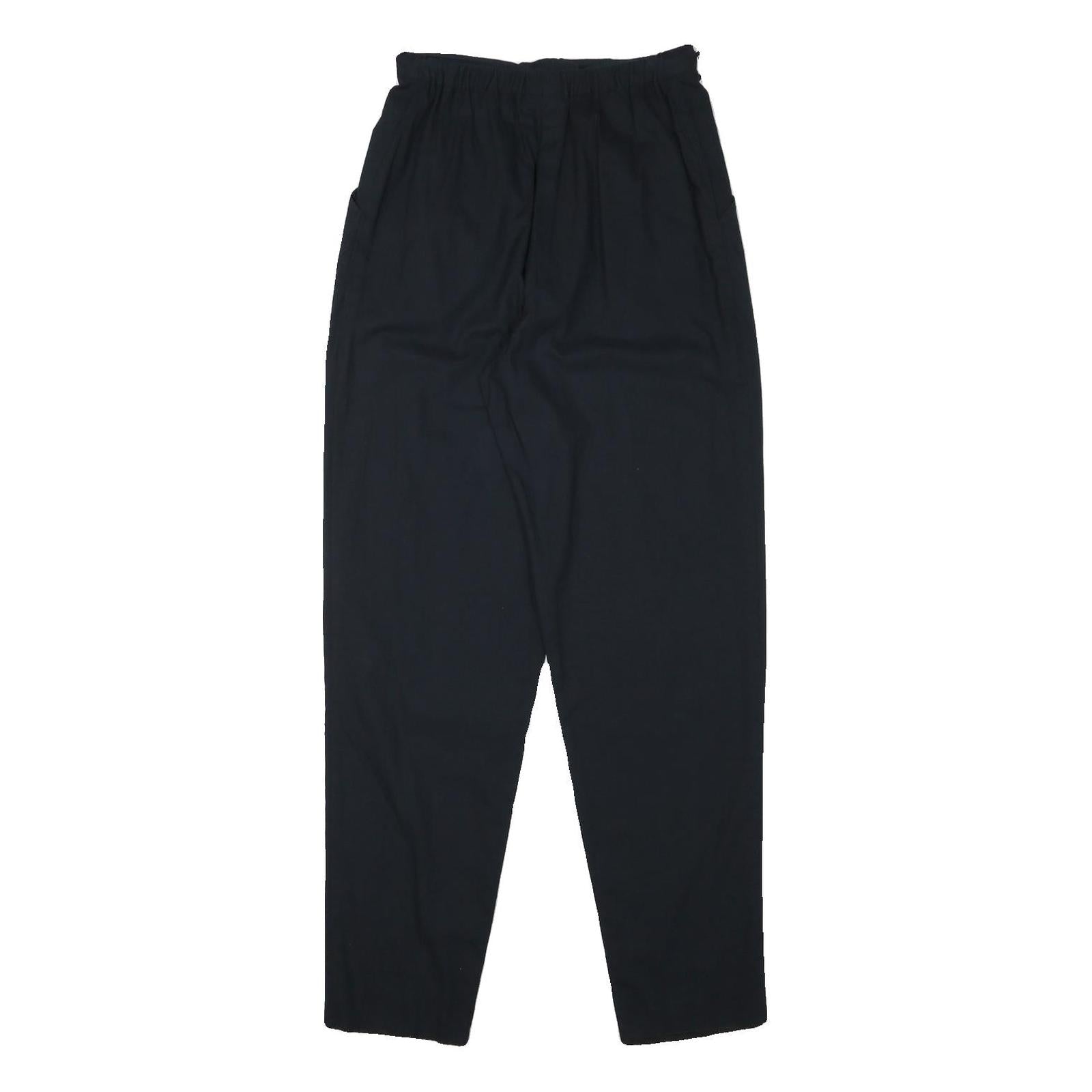 HAUSER Womens Cotton Blend Black Relaxed Tapered Trousers W26 L31 Toggle Closure