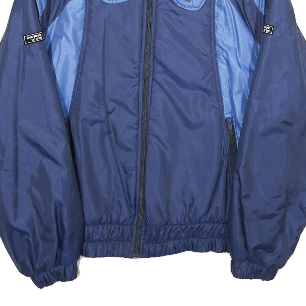 FREE LOOK Mens Blue Navy & Light Blue Casual Jacket M Nylon Zip Plain