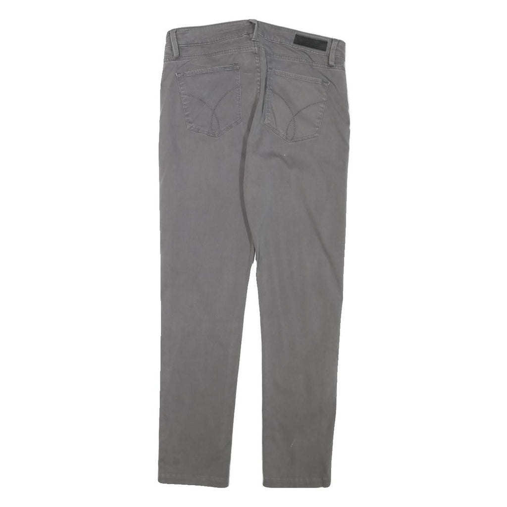 CALVIN KLEIN JEANS Womens Grey Regular Fit Straight Denim W30 L28 Zip Cotton
