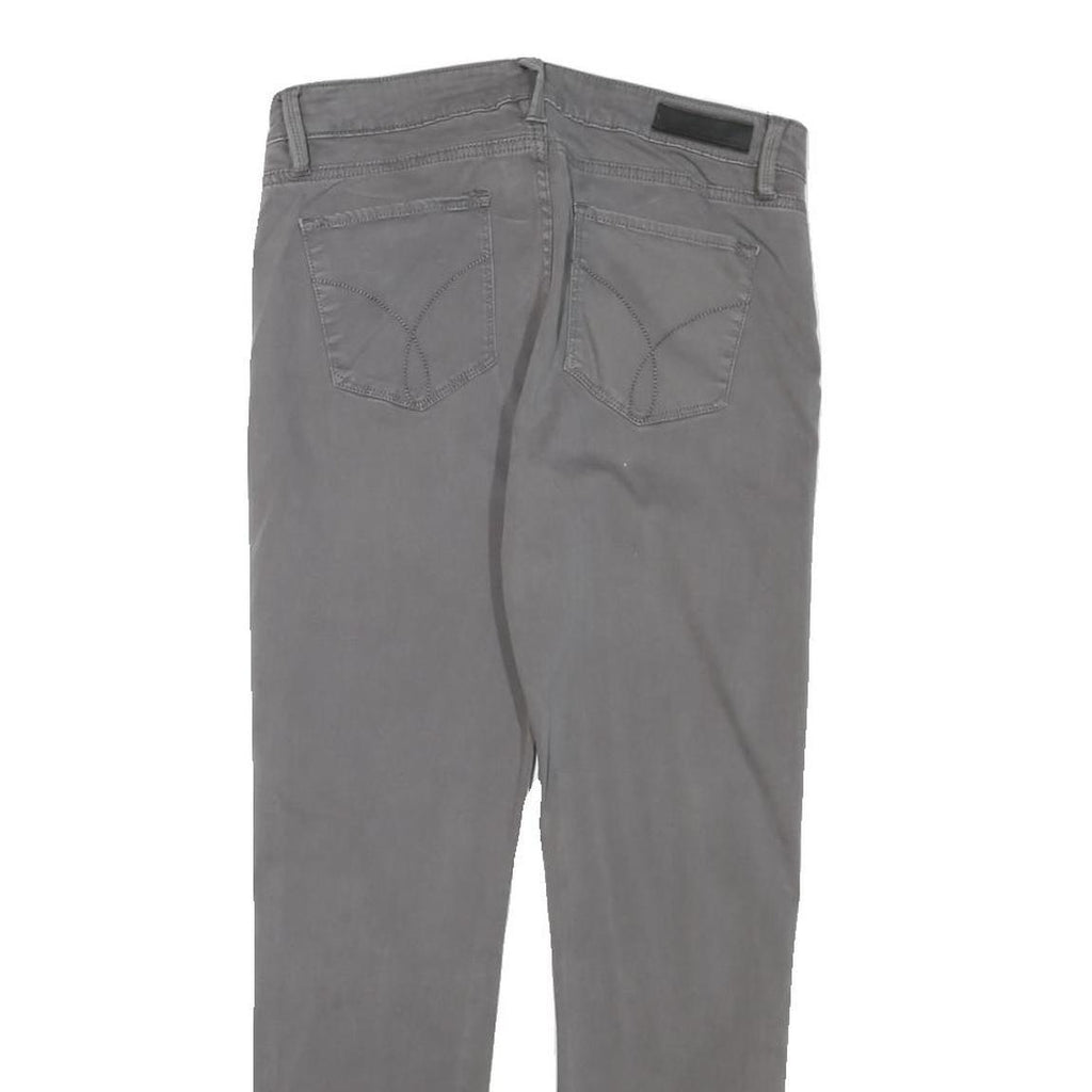 CALVIN KLEIN JEANS Womens Grey Regular Fit Straight Denim W30 L28 Zip Cotton
