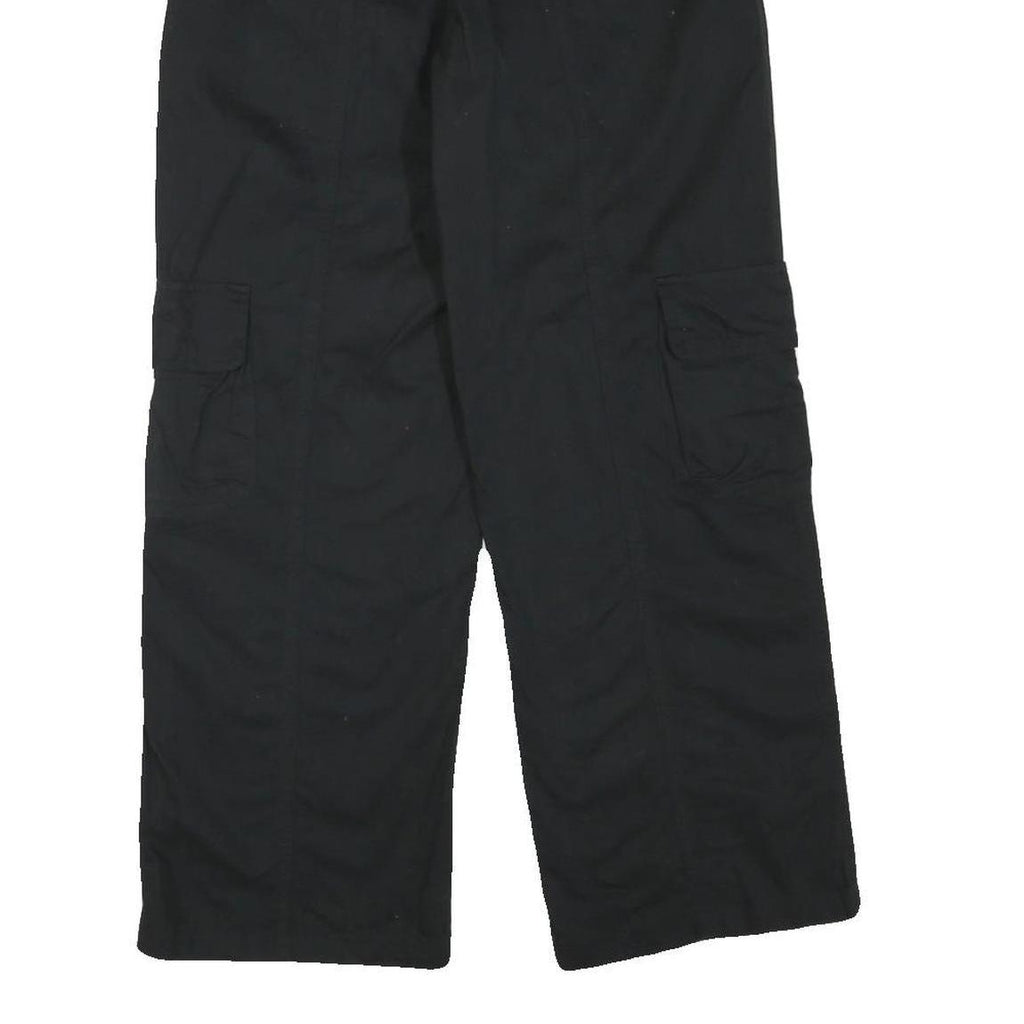 Womens Black Regular Fit Cargo Trousers Cotton Blend Zip W28 L28 Casual Workwear