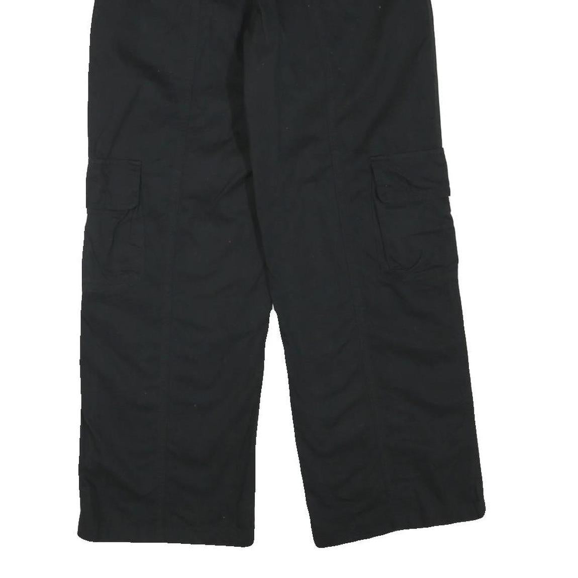 Womens Black Regular Fit Cargo Trousers Cotton Blend Zip W28 L28 Casual Workwear