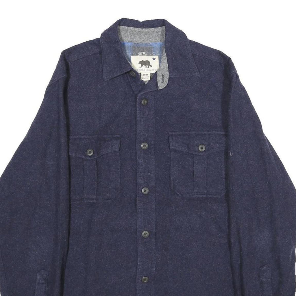 DAKOTA GRIZZLY Mens Navy Cotton Shirt M Casual Button-Up Long Sleeve Classic