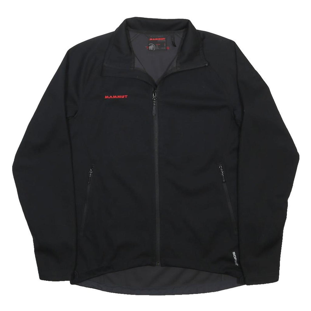 MAMMUT Mens Black Outdoor Jacket M Synthetic Woven Plain Zip Regular Fit