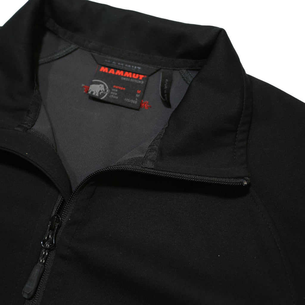 MAMMUT Mens Black Outdoor Jacket M Synthetic Woven Plain Zip Regular Fit