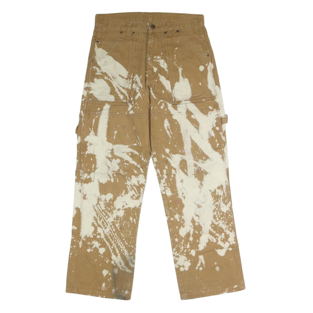 DICKIES Mens Jeans Beige Regular Straight Denim Raw W32 L29 Paint Splatter