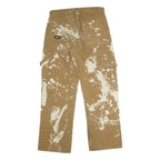 DICKIES Mens Jeans Beige Regular Straight Denim Raw W32 L29 Paint Splatter