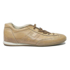 HOGAN Womens Casual Leather Trainers Beige UK 4 Classic Perforated H Logo Slim