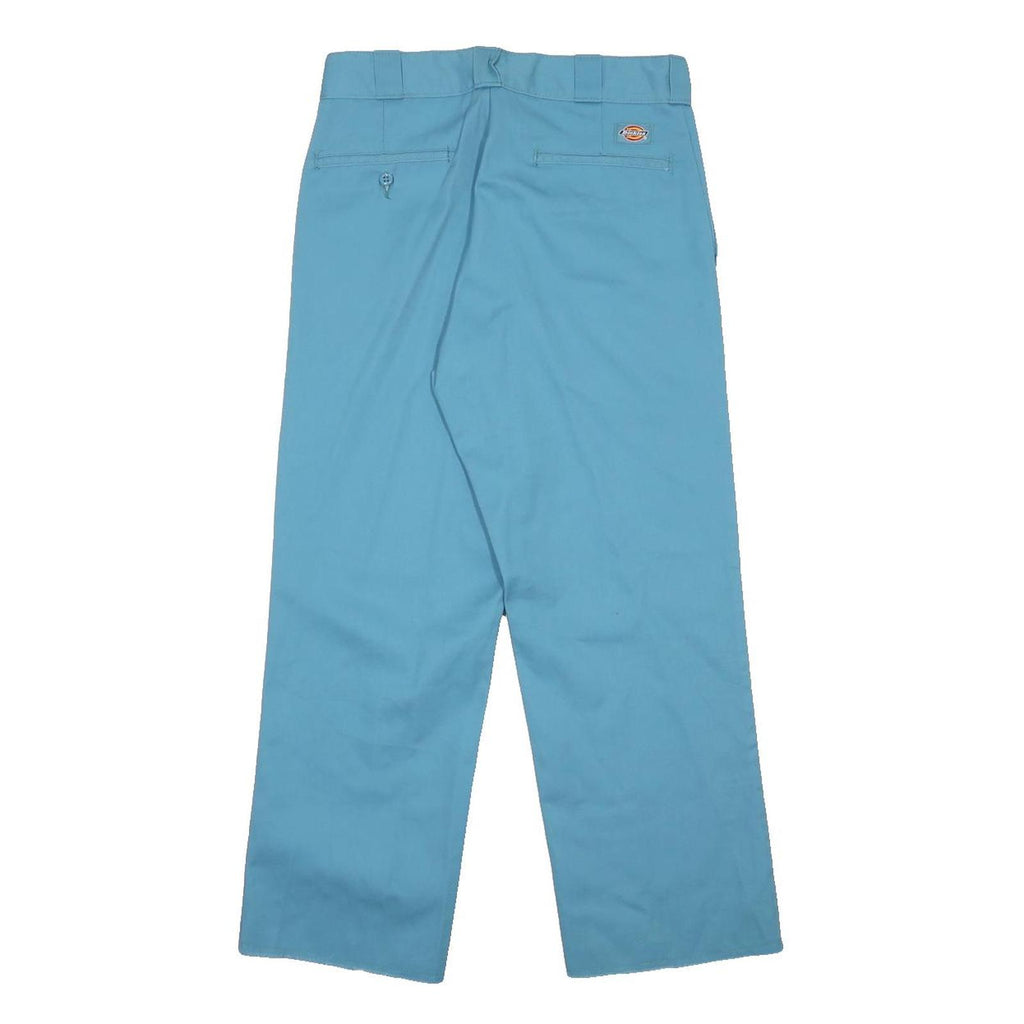 DICKIES Mens Cotton Blend Blue Regular Fit Straight Leg Trousers W30 L26
