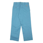 DICKIES Mens Cotton Blend Blue Regular Fit Straight Leg Trousers W30 L26