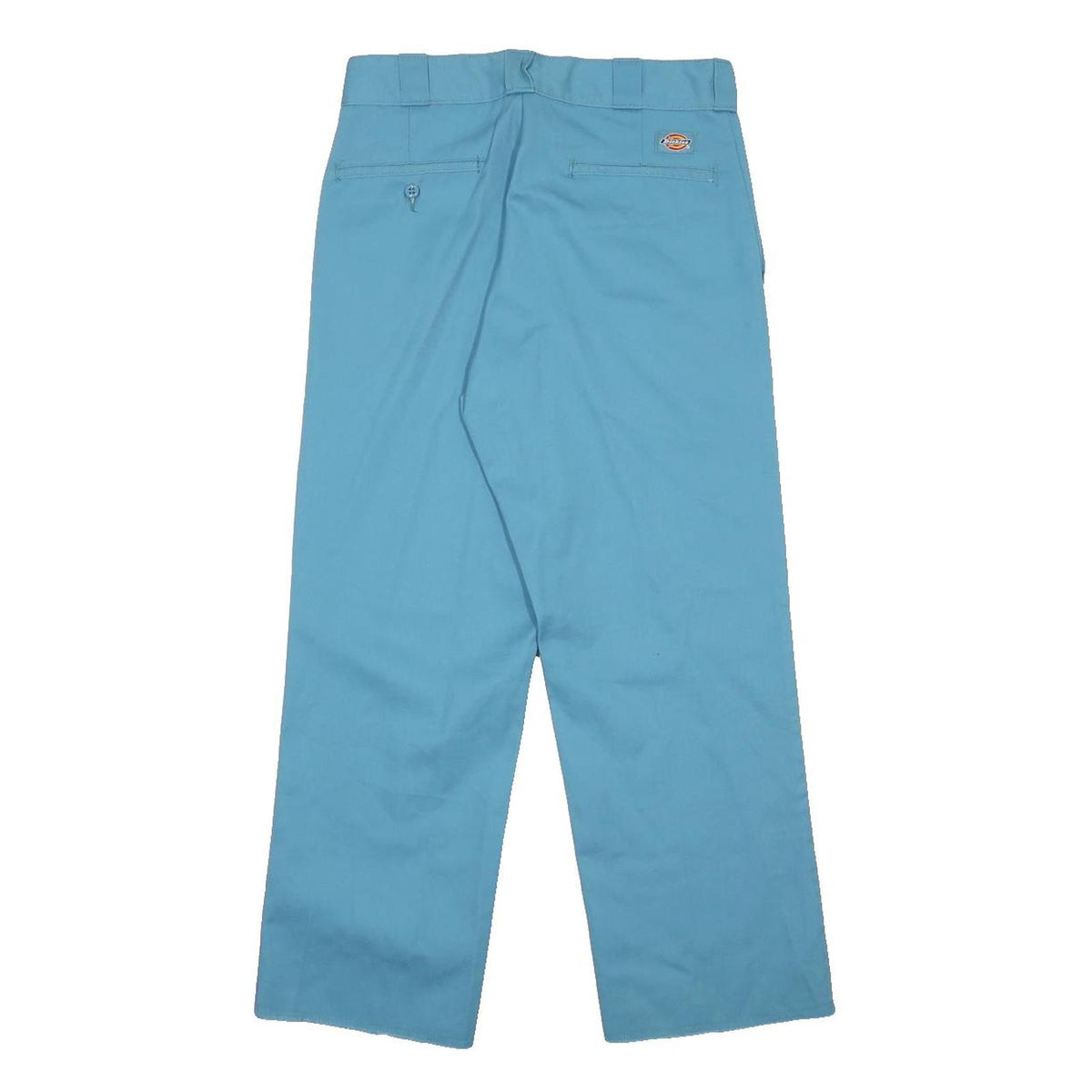 DICKIES Mens Cotton Blend Blue Regular Fit Straight Leg Trousers W30 L26