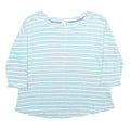 WHITE STUFF Womens Blue & White Striped Basic Top 3/4 Sleeve Round Neck UK 10
