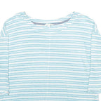 WHITE STUFF Womens Blue & White Striped Basic Top 3/4 Sleeve Round Neck UK 10