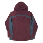 JACK WOLFSKIN Womens Maroon & Blue Outdoor Jacket UK 12 Polyester Blend Zip