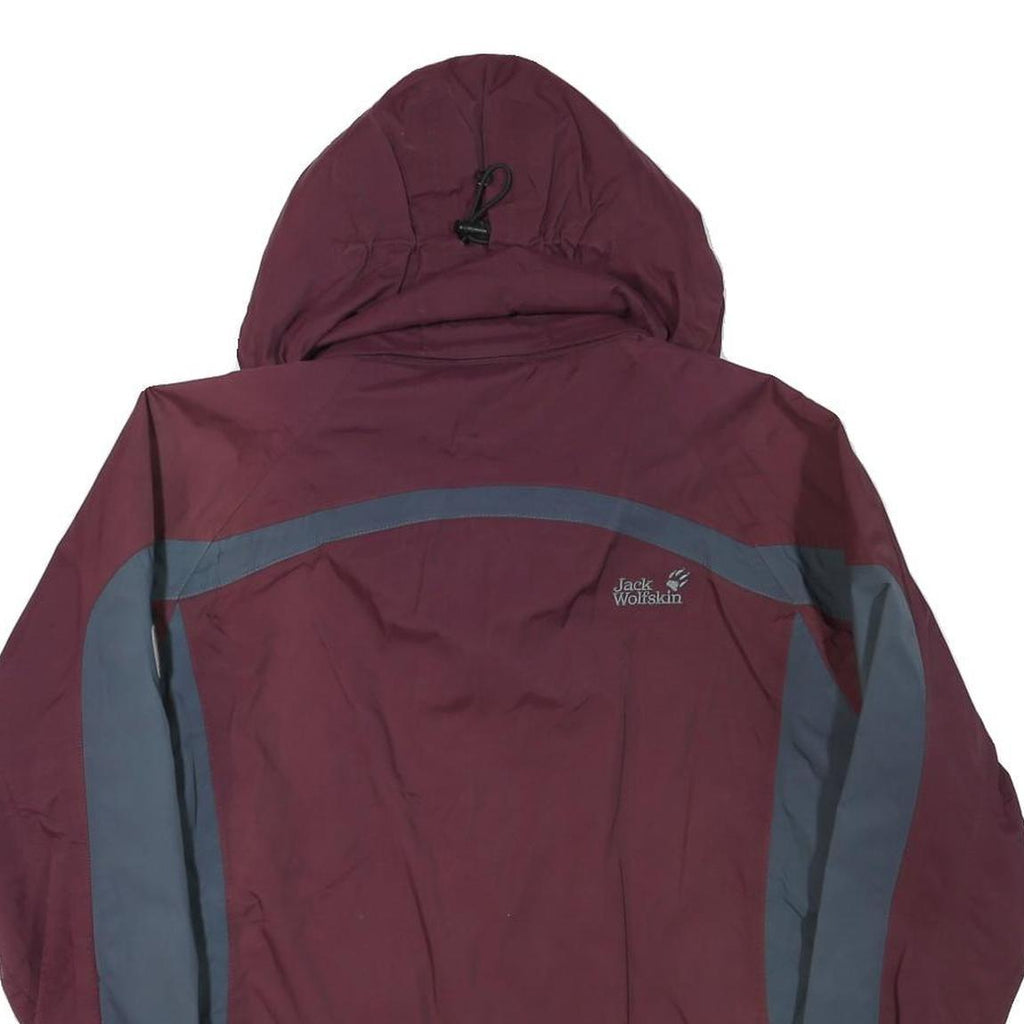JACK WOLFSKIN Womens Maroon & Blue Outdoor Jacket UK 12 Polyester Blend Zip