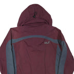 JACK WOLFSKIN Womens Maroon & Blue Outdoor Jacket UK 12 Polyester Blend Zip