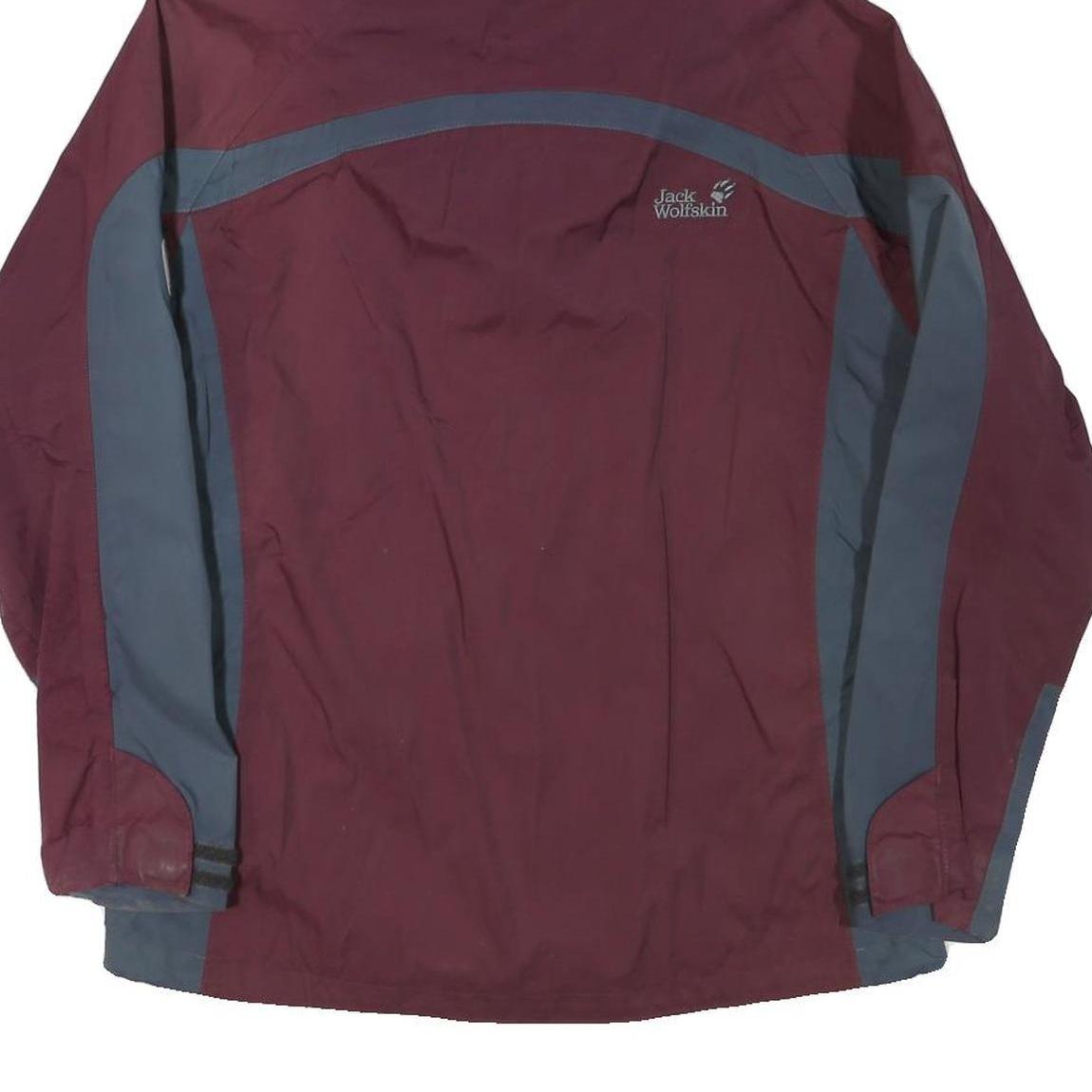 JACK WOLFSKIN Womens Maroon & Blue Outdoor Jacket UK 12 Polyester Blend Zip