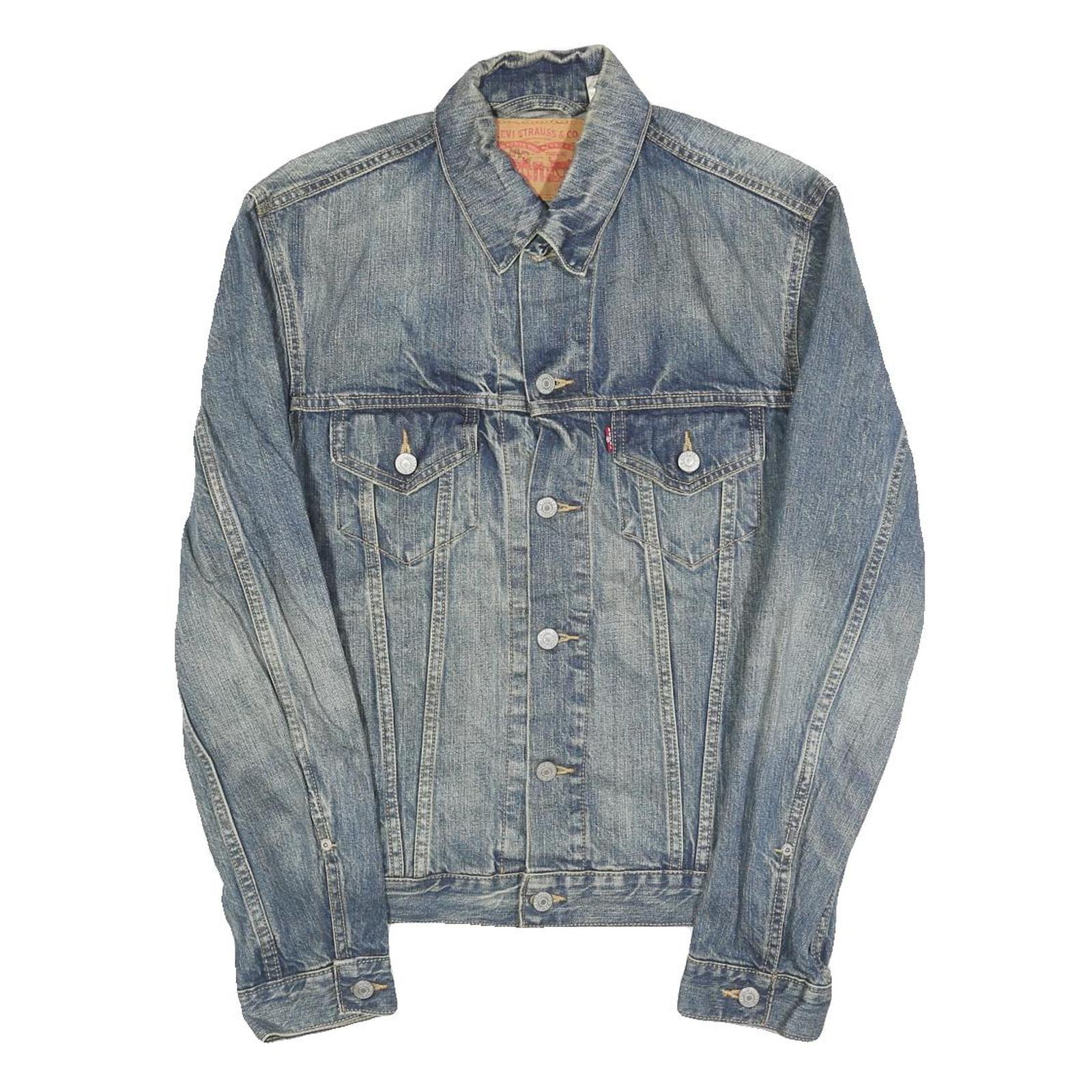 LEVI'S Mens Blue Denim Jacket S Cotton Button Closure Classic Fit Casual