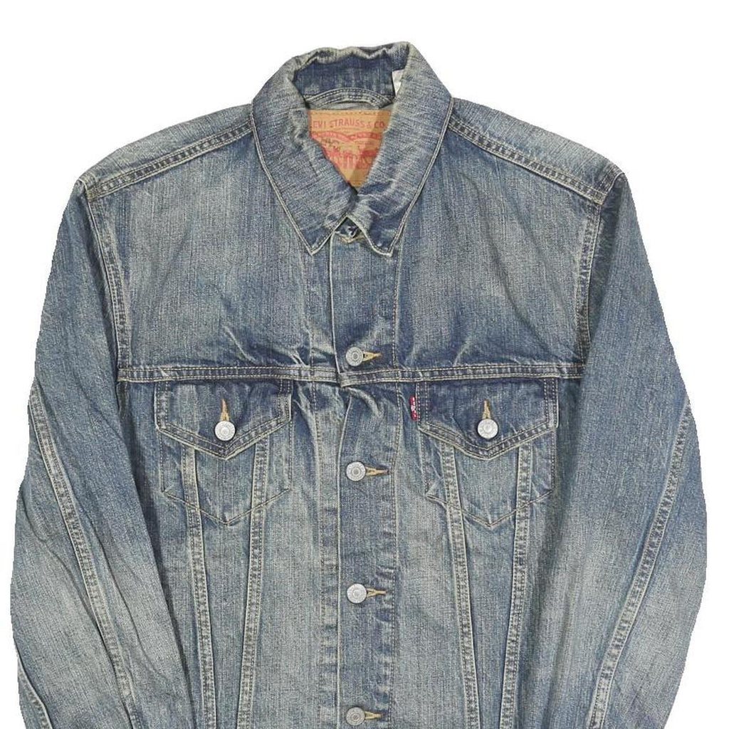 LEVI'S Mens Blue Denim Jacket S Cotton Button Closure Classic Fit Casual