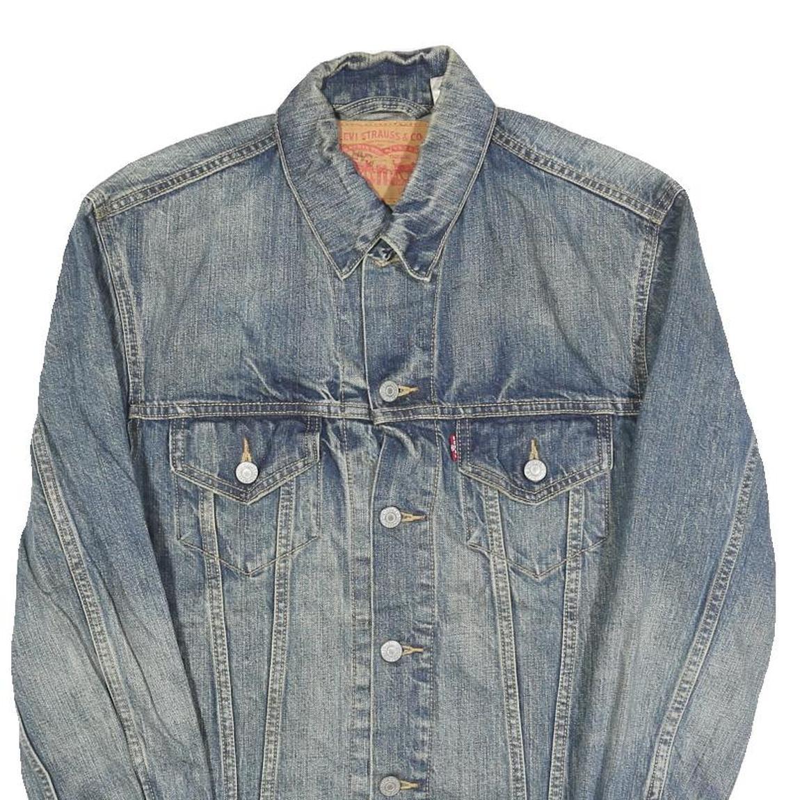 LEVI'S Mens Blue Denim Jacket S Cotton Button Closure Classic Fit Casual
