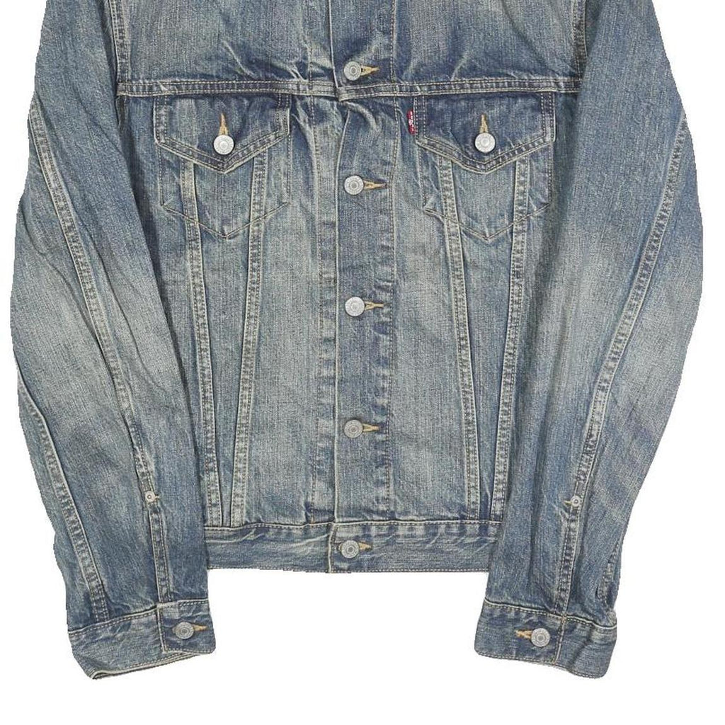 LEVI'S Mens Blue Denim Jacket S Cotton Button Closure Classic Fit Casual