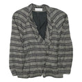 BLACKY DRESS Womens Black Grey Check Jacket M Linen Blend Button Closure Classic