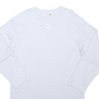 PUMA Womens White Cotton Blend Day Dress Jersey Long Sleeve L Casual Basic