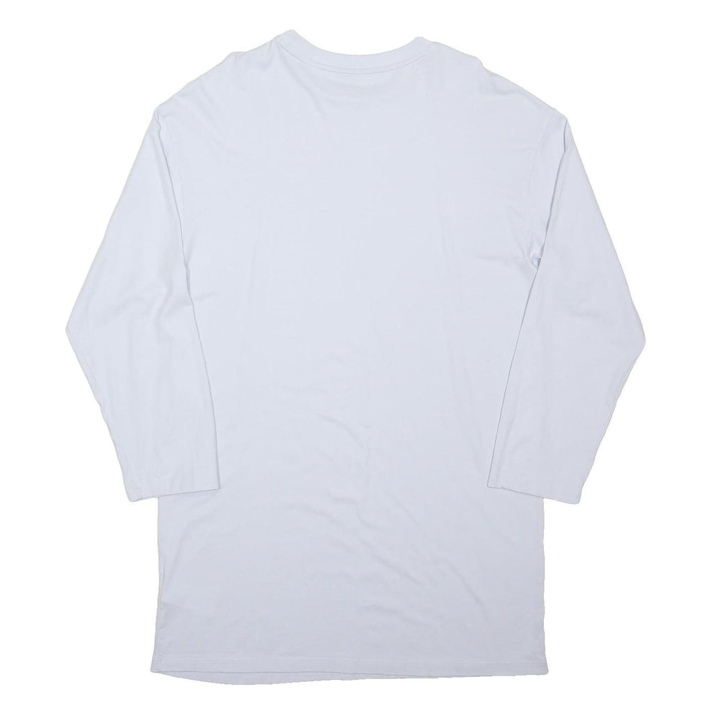 PUMA Womens White Cotton Blend Day Dress Jersey Long Sleeve L Casual Basic