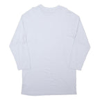 PUMA Womens White Cotton Blend Day Dress Jersey Long Sleeve L Casual Basic