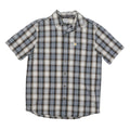 CARHARTT Mens Blue Beige Plaid Shirt M Cotton Blend Short Sleeve Casual