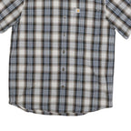 CARHARTT Mens Blue Beige Plaid Shirt M Cotton Blend Short Sleeve Casual