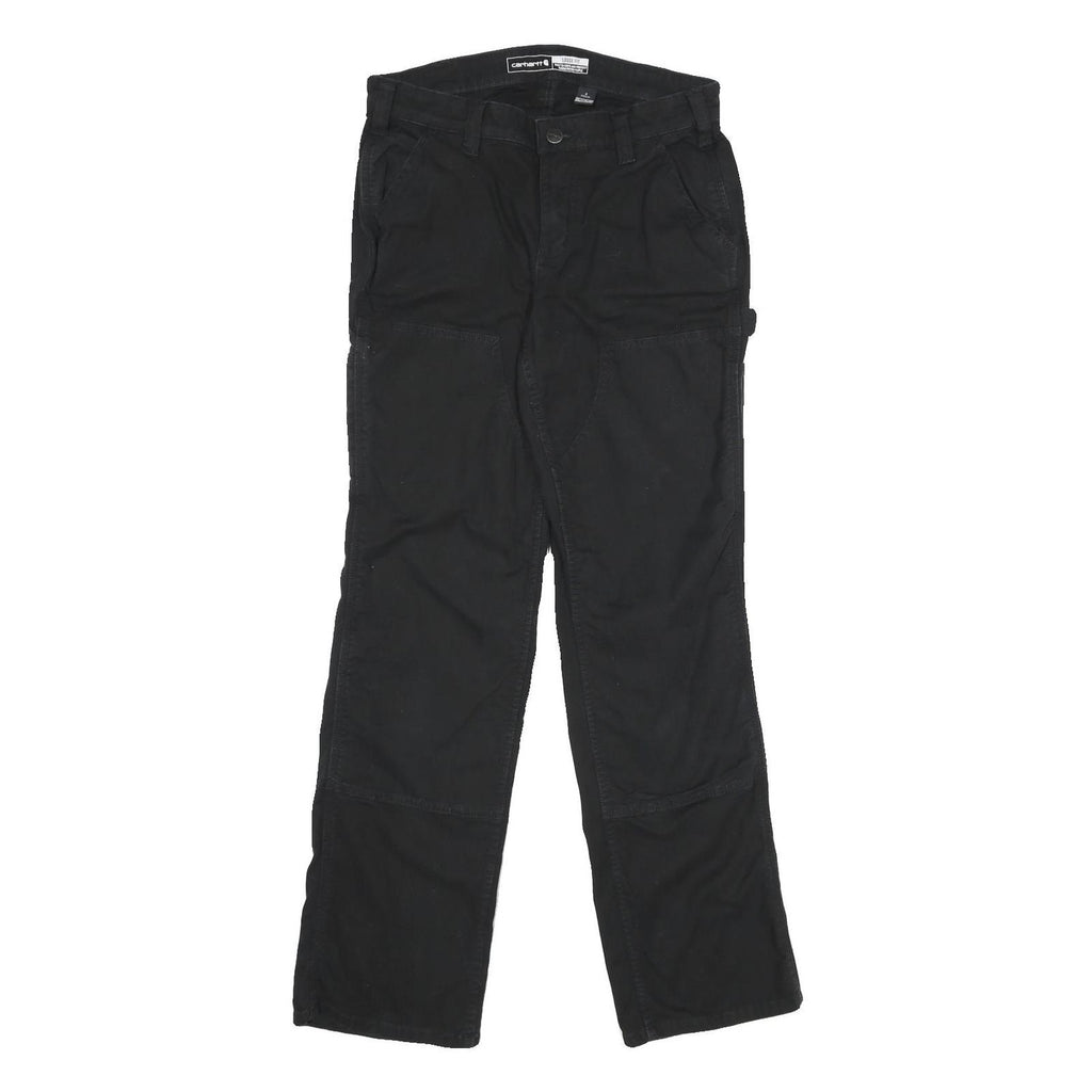 CARHARTT Womens Black Cotton Blend Loose Fit Straight Leg Trousers W30 L32