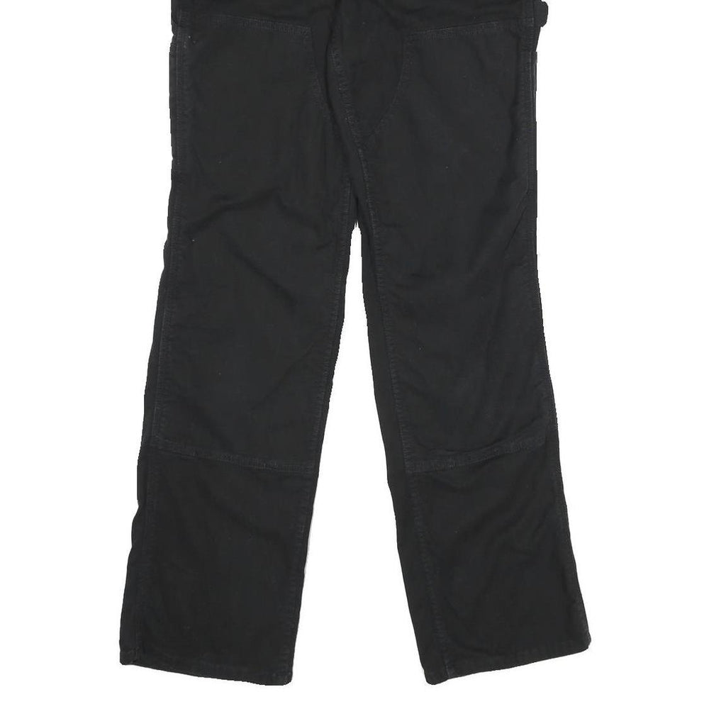 CARHARTT Womens Black Cotton Blend Loose Fit Straight Leg Trousers W30 L32