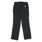CARHARTT Womens Black Cotton Blend Loose Fit Straight Leg Trousers W30 L32