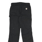 CARHARTT Womens Black Cotton Blend Loose Fit Straight Leg Trousers W30 L32